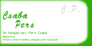 csaba pers business card